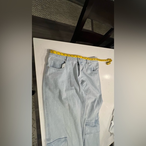 REDBAT Light Blue Women's Slouchy High-Rise Jean Cargo Pants size W12 - Picture 4 of 14